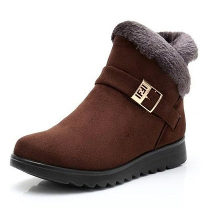 Women's black fur-lined boots suitable for outdoor winter wear