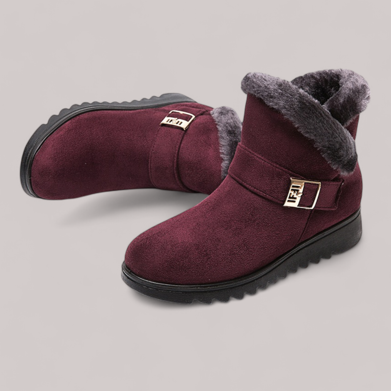 Orthopedic winter boots for women with non-slip rubber outsole