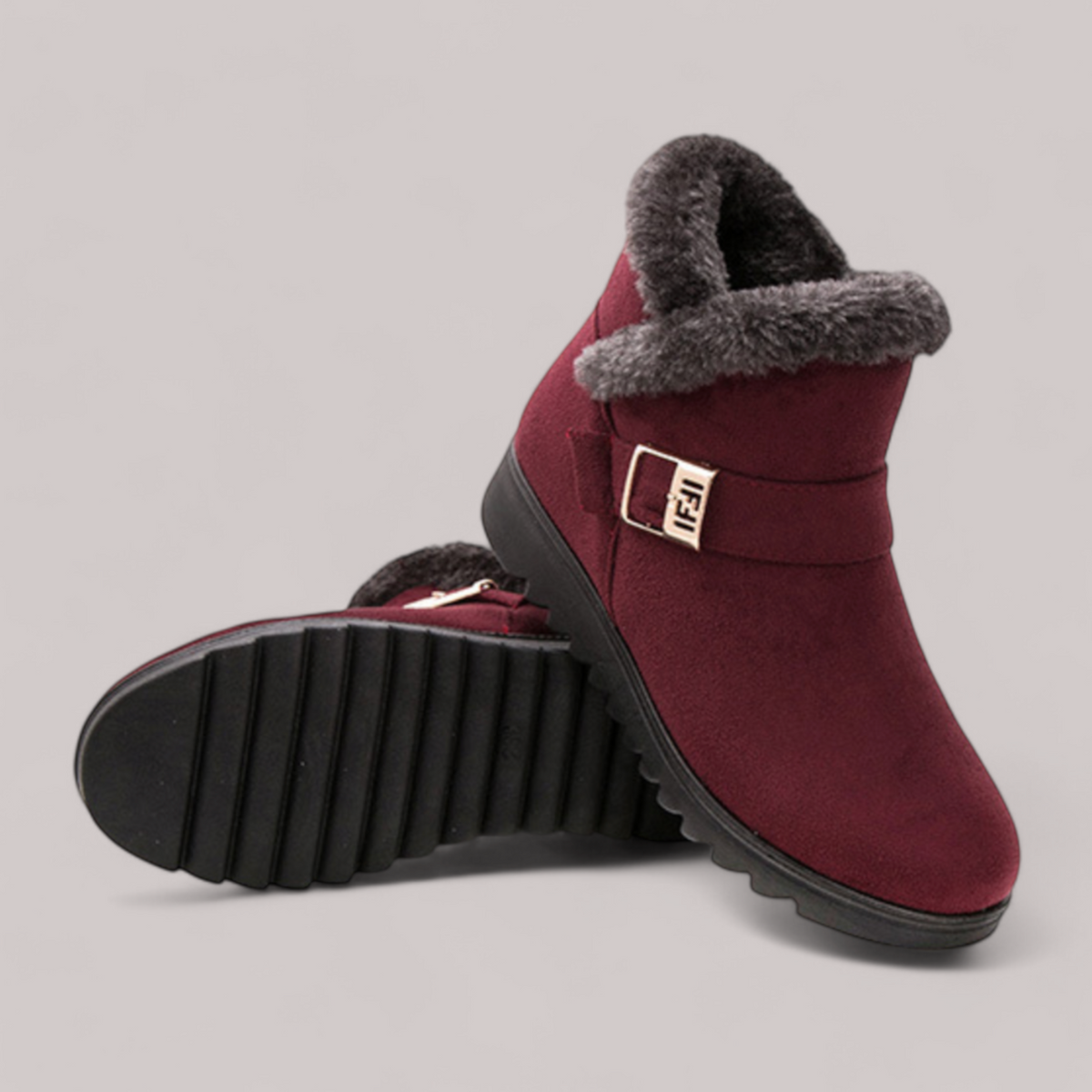 Women's brown orthopedic ankle boots with arch support