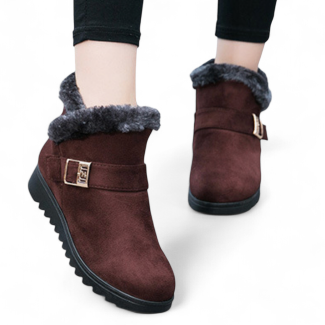 Elara women's winter boots showing non-slip outsole grip detail