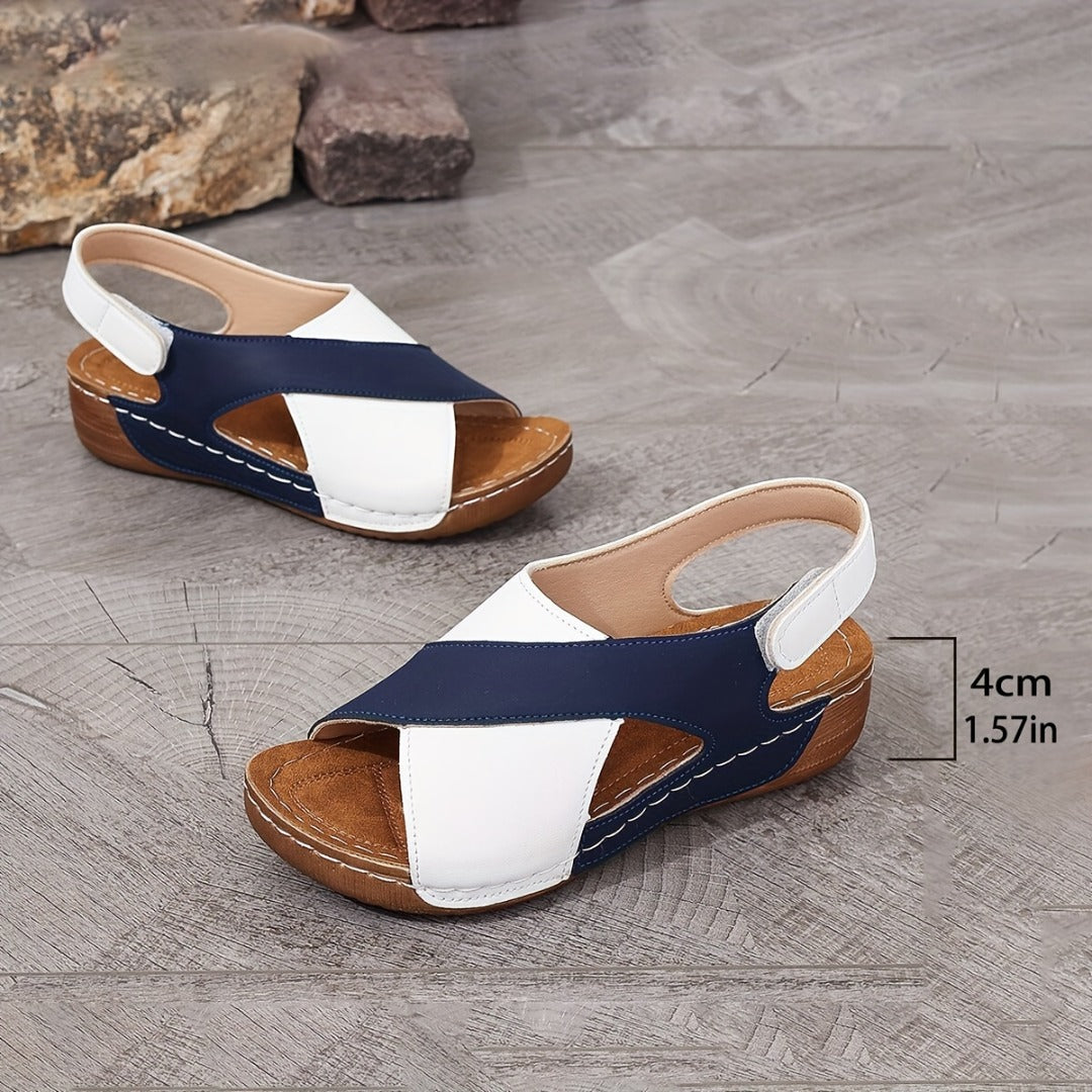 Close-up of arch support structure inside Vellora orthopedic sandals