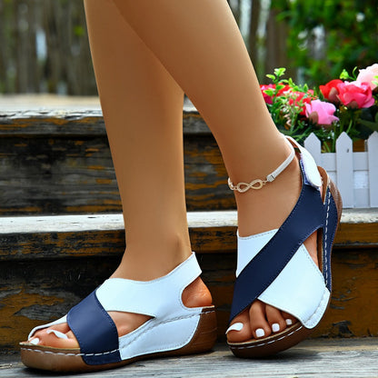Vellora orthopedic sandals in greenish color with arch support detail