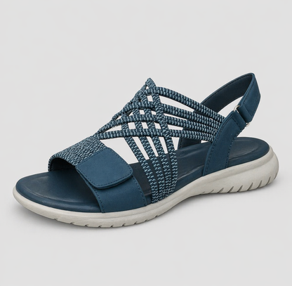 Side view of Avena lightweight women's orthopedic sandals with adjustable closure strap