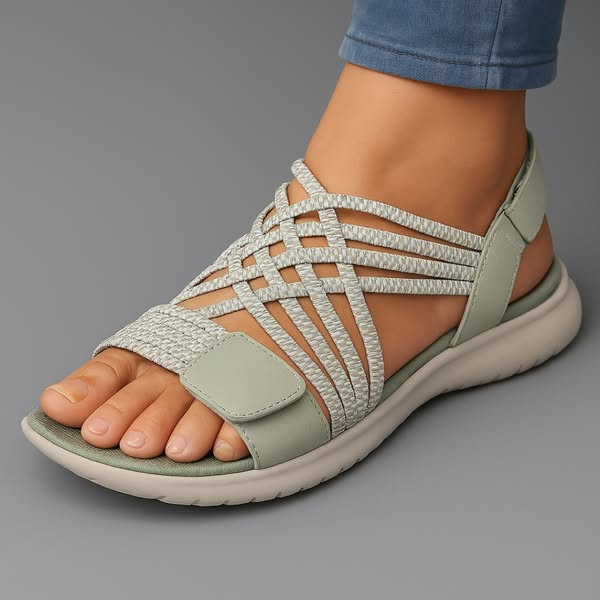 Avena women's orthopedic sandals in beige showing flexible non-slip outsole