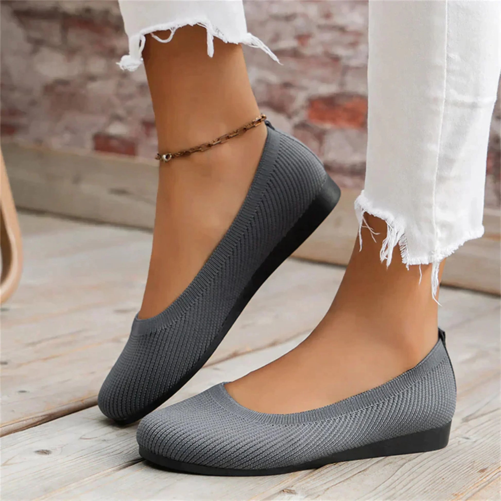 Serena slip-on orthopedic shoes in red — side profile view