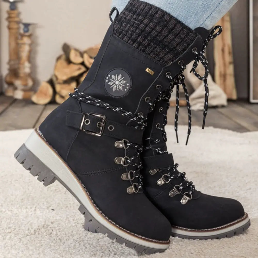 Frostiva women's orthopedic winter boots in black with warm lining