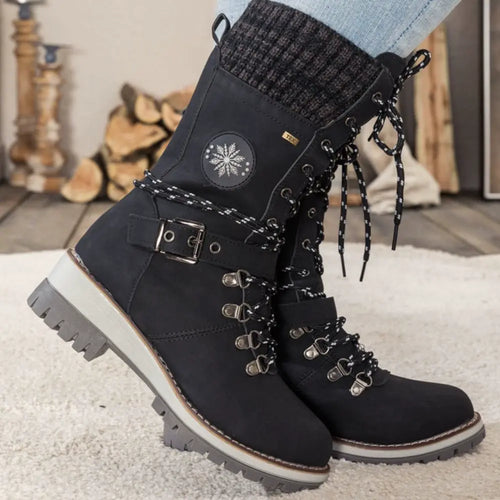 Frostiva women's orthopedic winter boots in black with warm lining