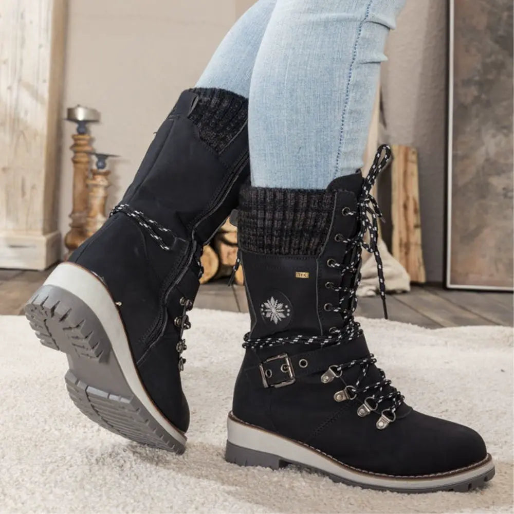 Side view of Frostiva orthopedic winter boots showing anti-slip outsole