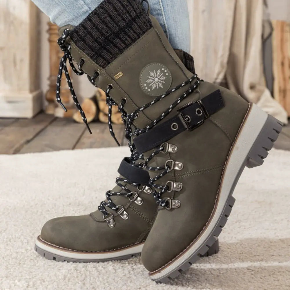 Frostiva winter boots in red color full product view