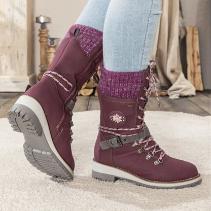 Frostiva women's winter boots in violet color side profile