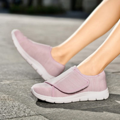 Velara wide-width shoes being worn by a woman with swollen feet