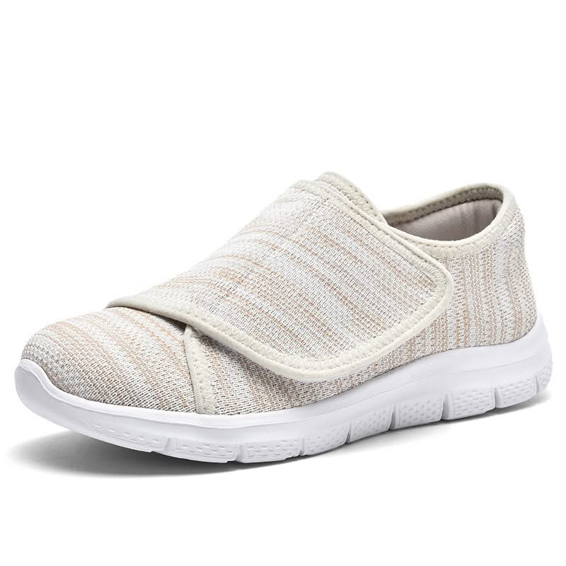 Top-down view of deep toe box in Velara wide-width women's shoes