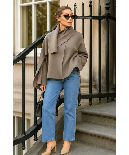 Elara women's wool coat in charcoal for winter office styling
