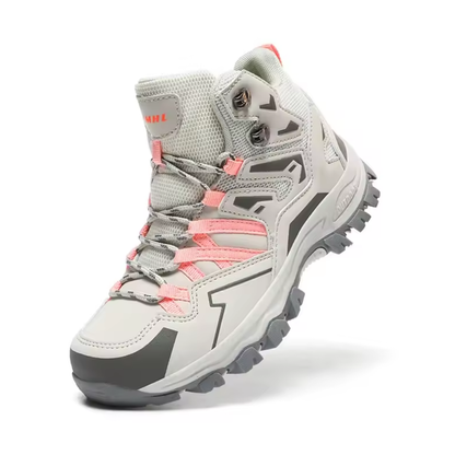 Venza women's waterproof hiking shoes in pink on white background