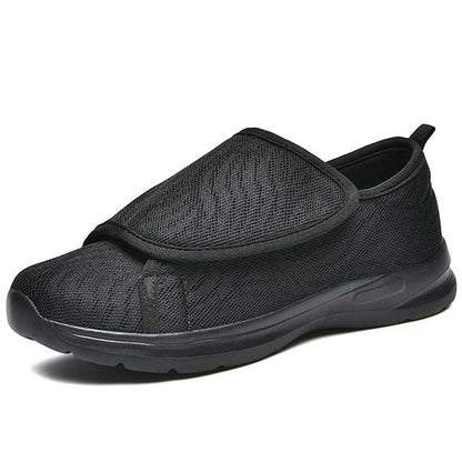 Nora women's black winter nursing sneakers with wide velcro open vamp