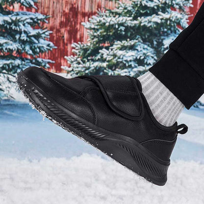 Stripe texture pattern on synthetic leather nursing sneaker upper