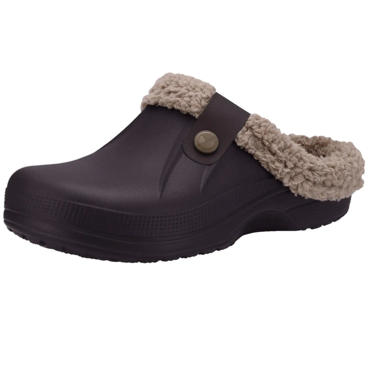 Waterproof PU upper detail on Wren unisex winter house slippers