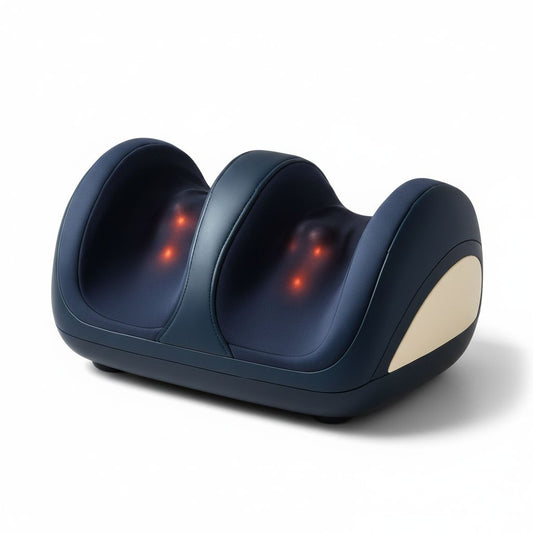 Zephyr foot massager machine with remote control on white background